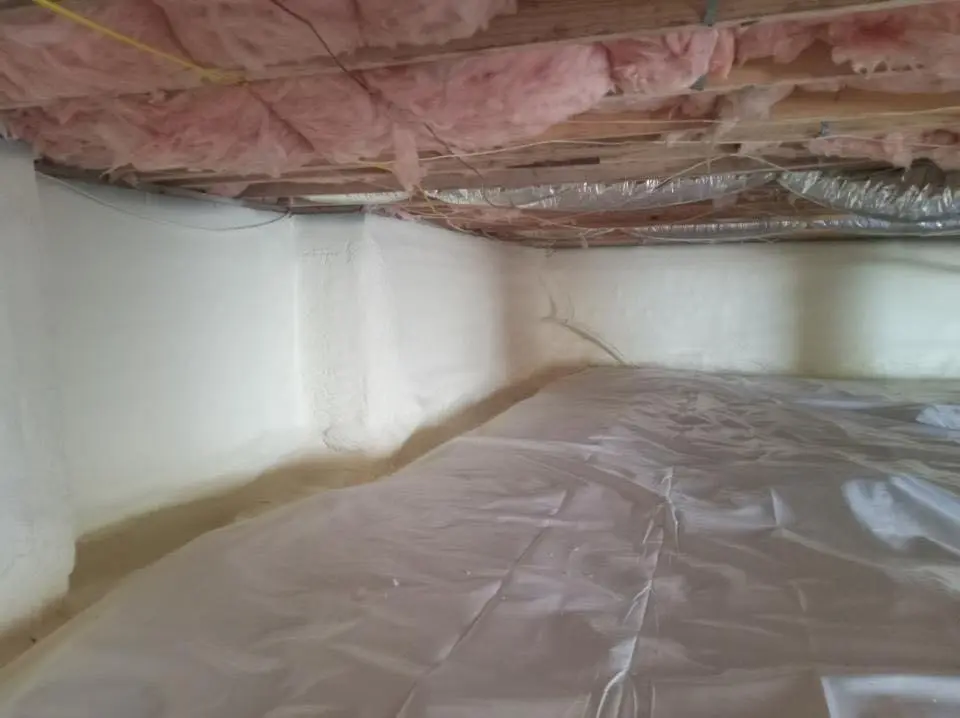 Crawl space encapsulation with closed-cell spray foam for Attic Insulation in Cumberland